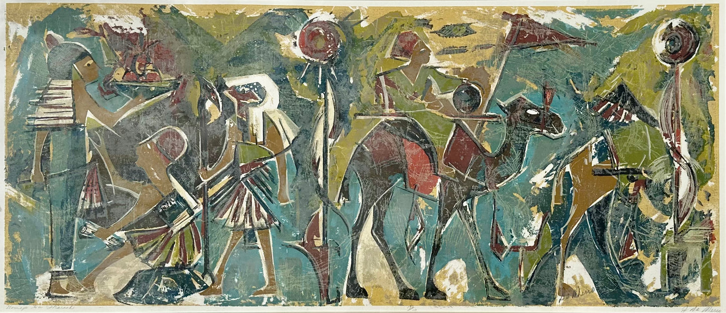 Homage to the Pharoah, lithograph by J. Demerio (framed)