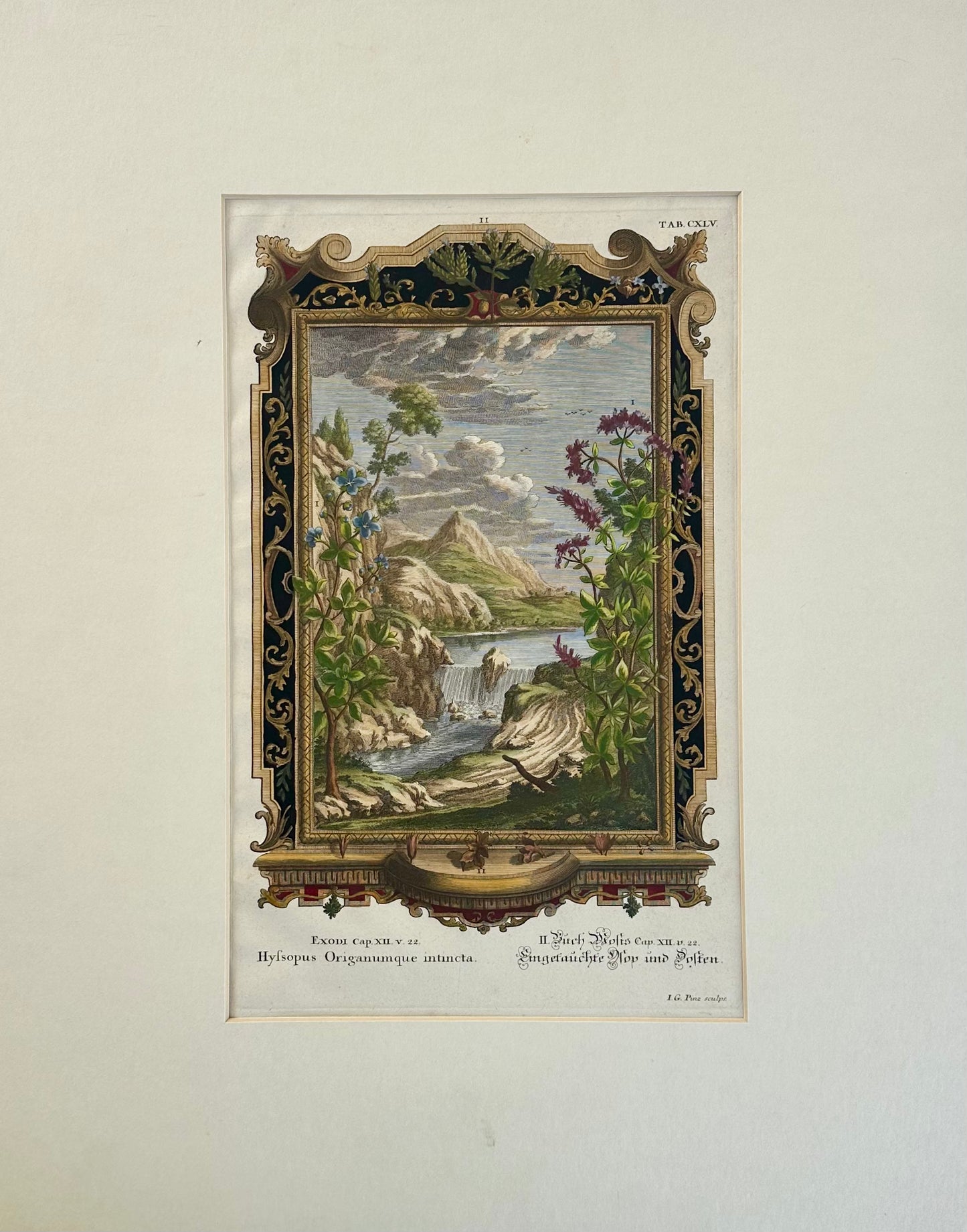 Creation of Universe, Original Engraving by Johann Scheuchzer, 1731