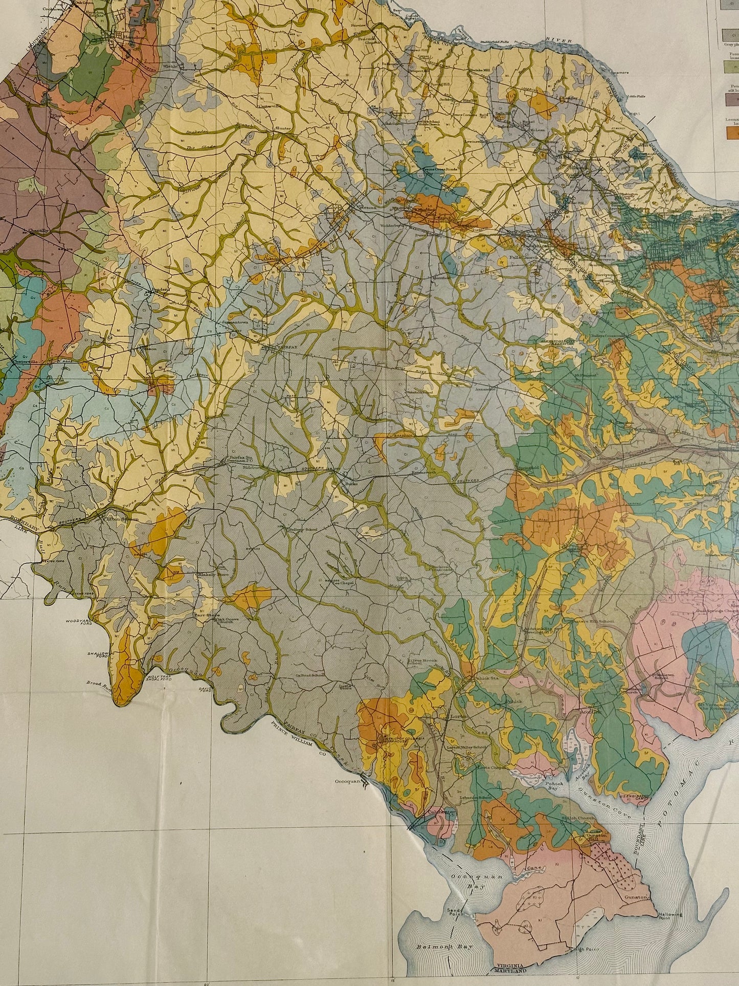 Virginia: Fairfax & Alexandria Counties Map, 1915 (Framed)
