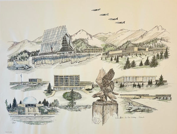 US Air Force Academy in Colorado print by Liz Bryant