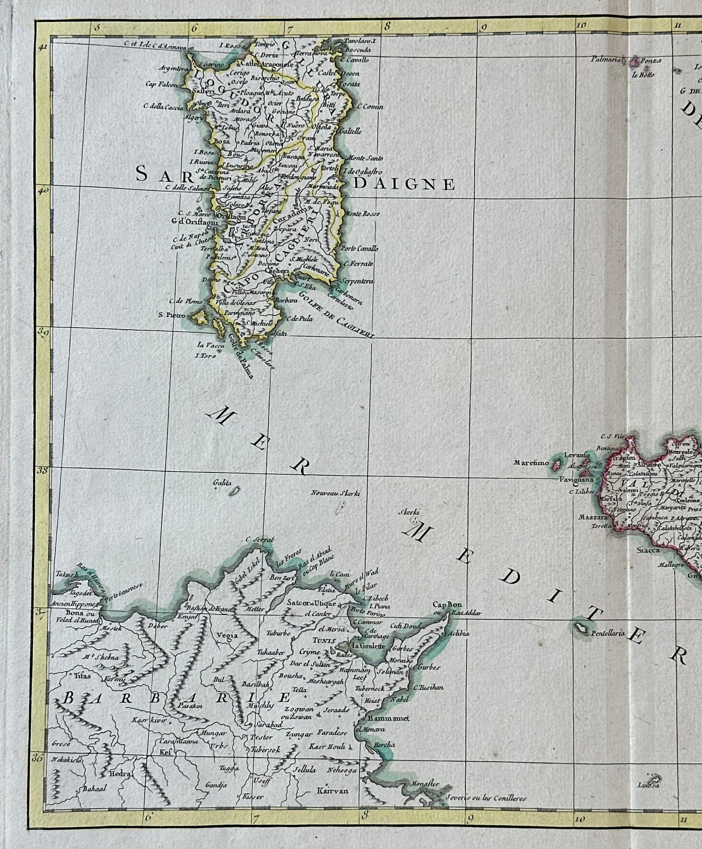 Northern & Southern Italy, Original double map by Lattre, 1762