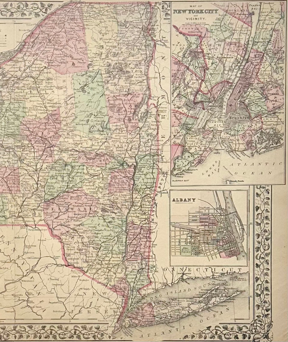 New York & counties by Samuel A. Mitchell, 1881