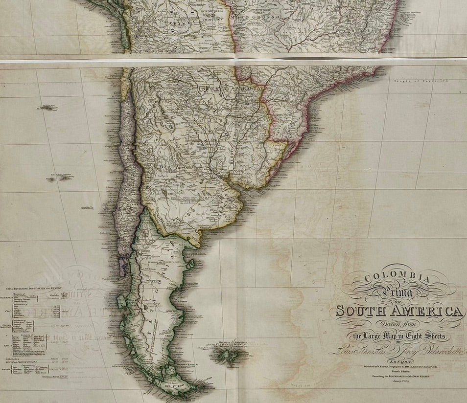 South America & Columbia by Faden 1823