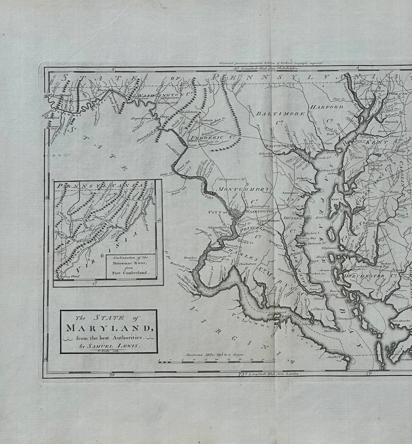 Maryland, 1st edition by Matthew Carey, 1795