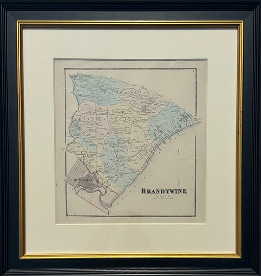 Brandywine Hundred, Delaware (Original framed engraving, 1868)