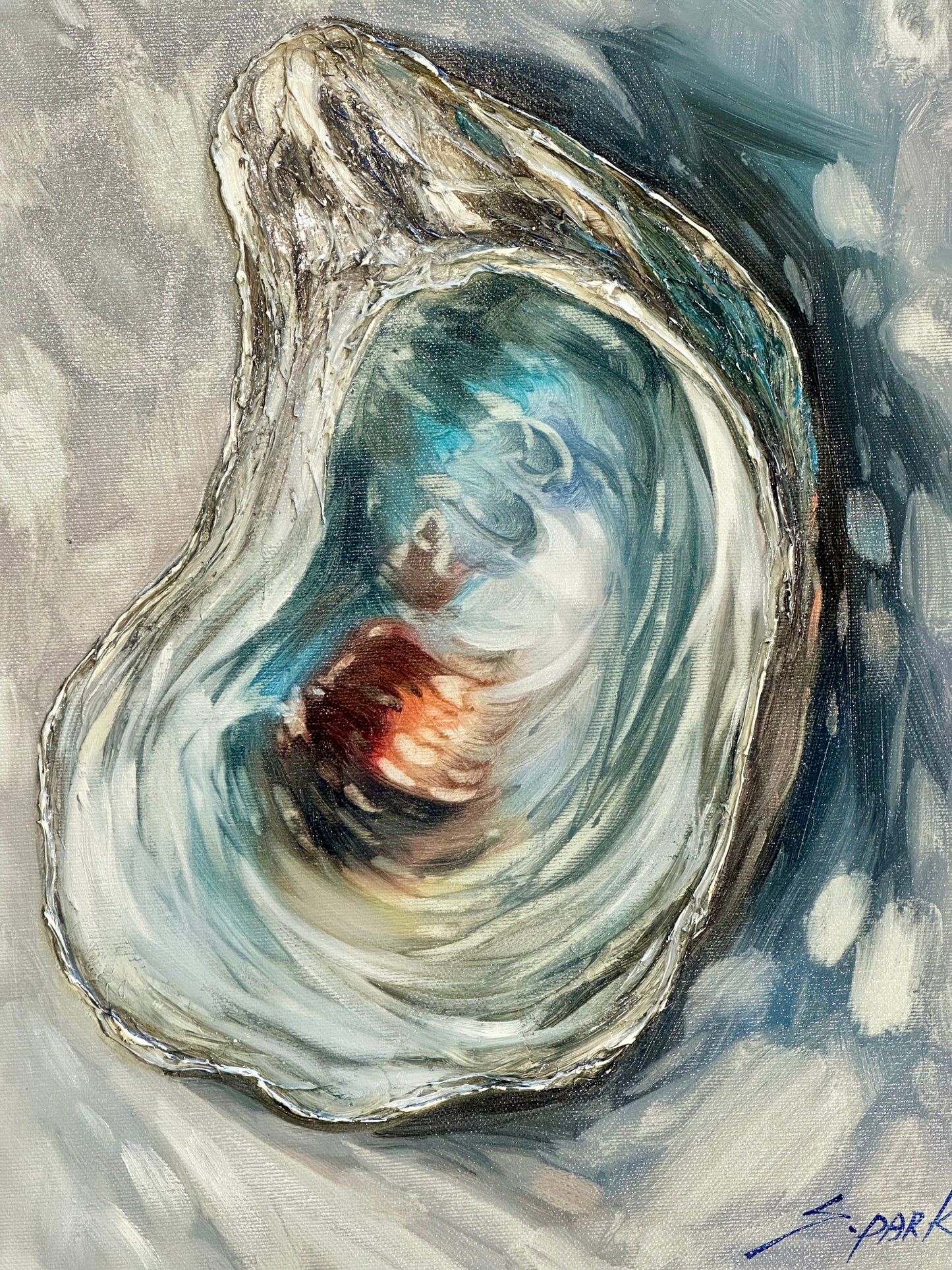 Oyster, Original Oil on Canvas by S. Park