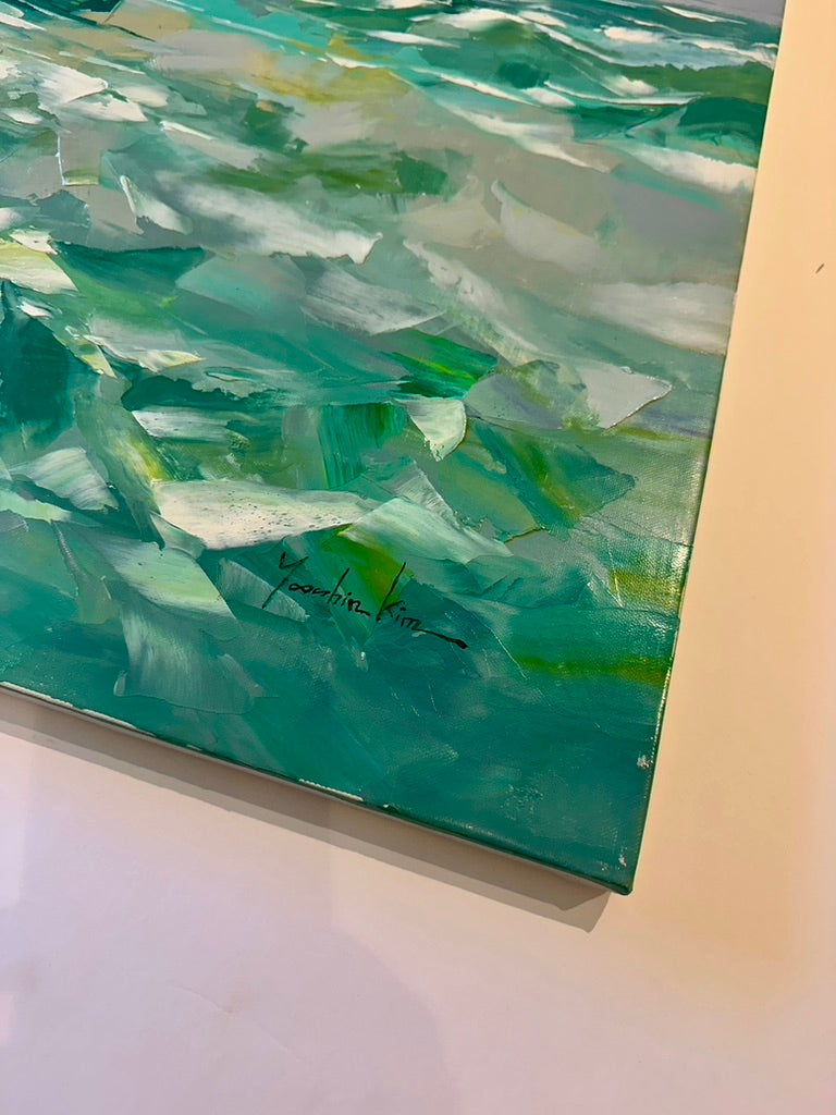 Modern Sailboat Original Oil on Canvas by Yooshin Kim