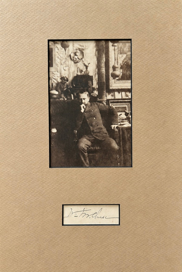 William Merritt Chase | Authentic Autograph & Vintage Portrait | American Impressionist | circa 1900