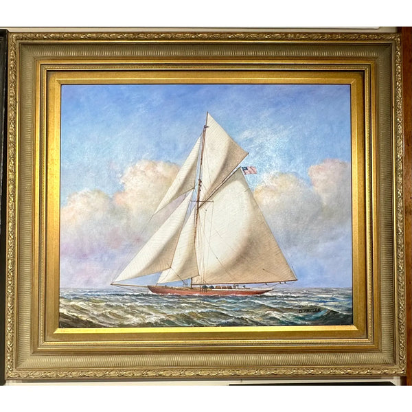 Schooner, Original Oil Painting on Canvas, framed