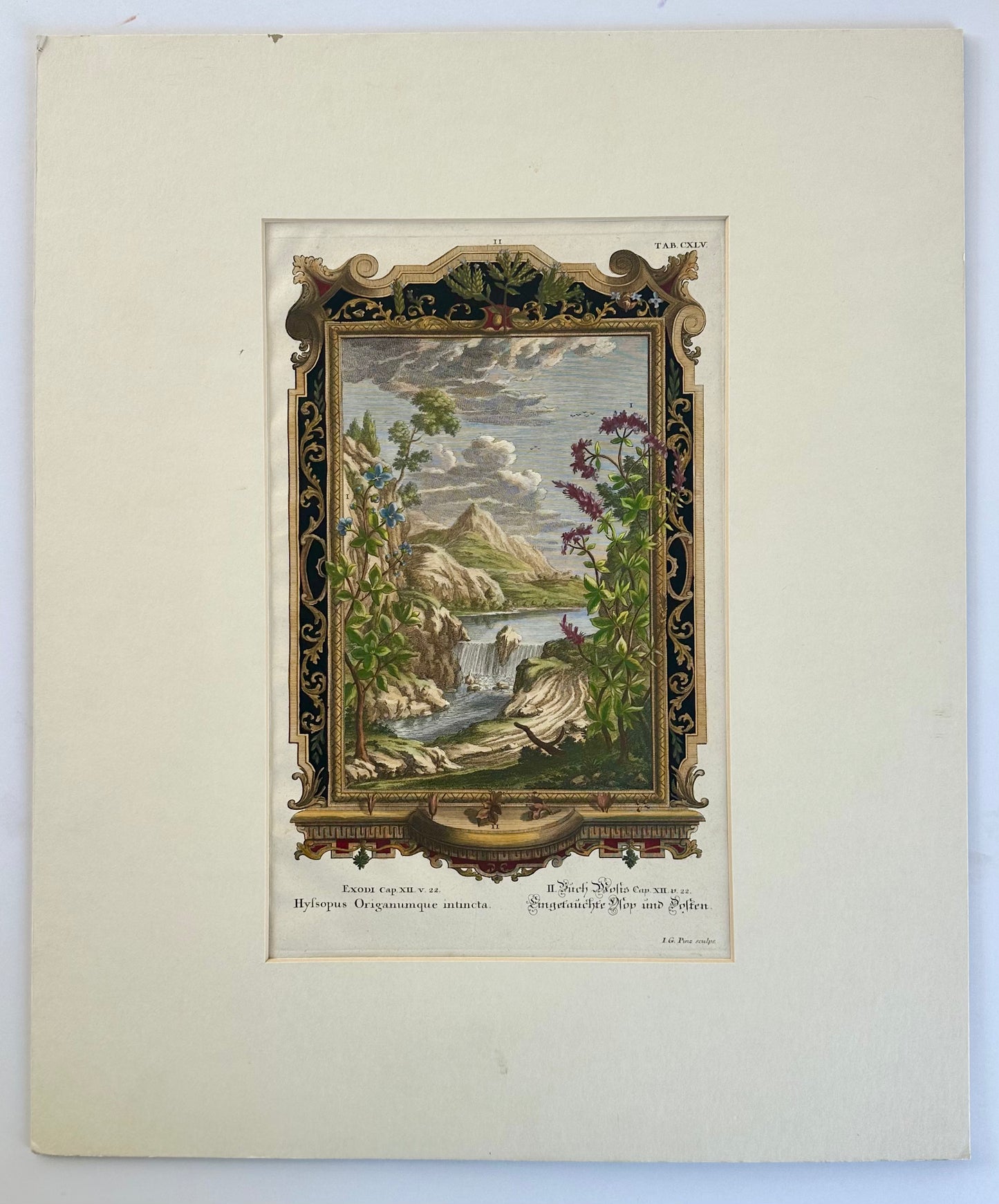 Creation of Universe, Original Engraving by Johann Scheuchzer, 1731