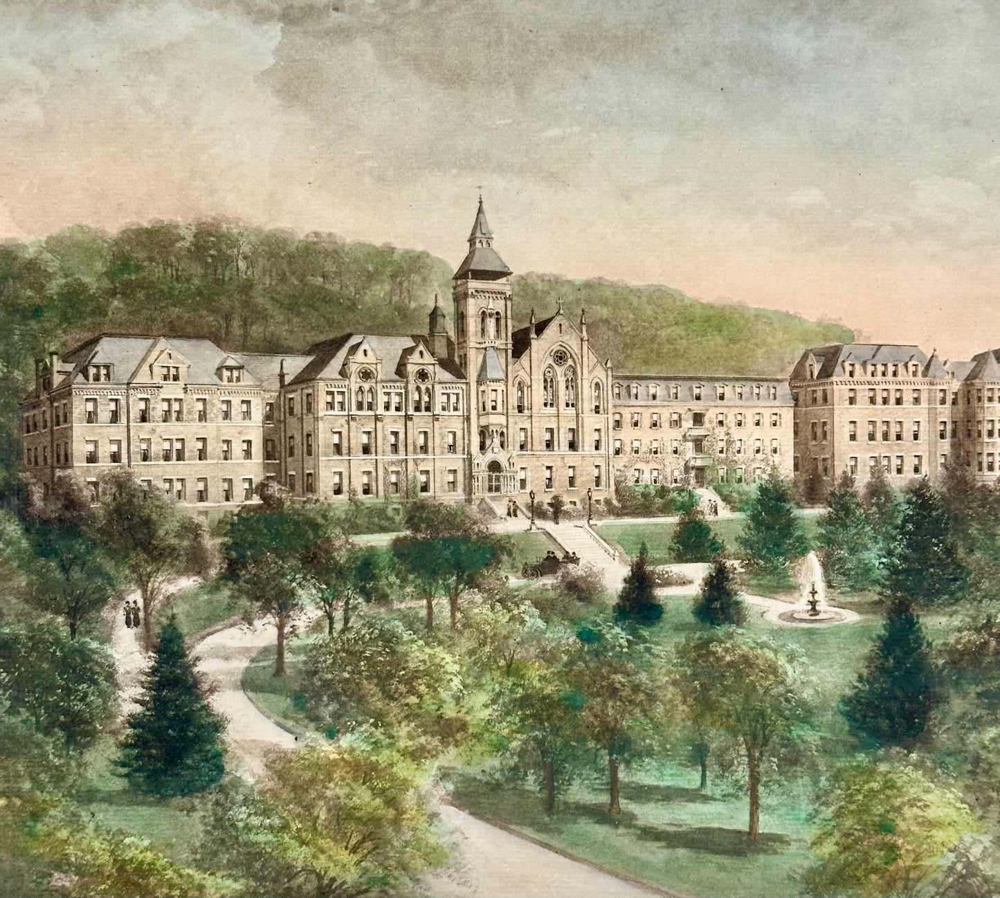 Santa Clara College (Wisconsin), After Richard Rummell, c.1913 — Hand-Colored Print