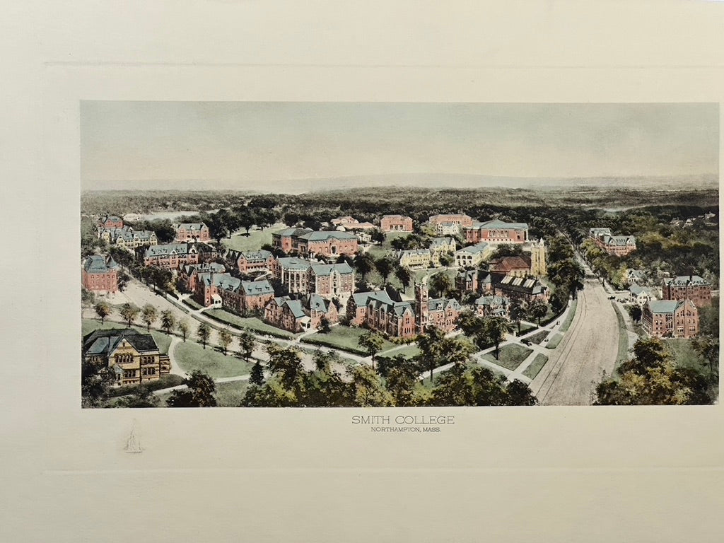 Smith College Engraving, After Richard Rummell, c.1913 — Hand-Colored Print, Large