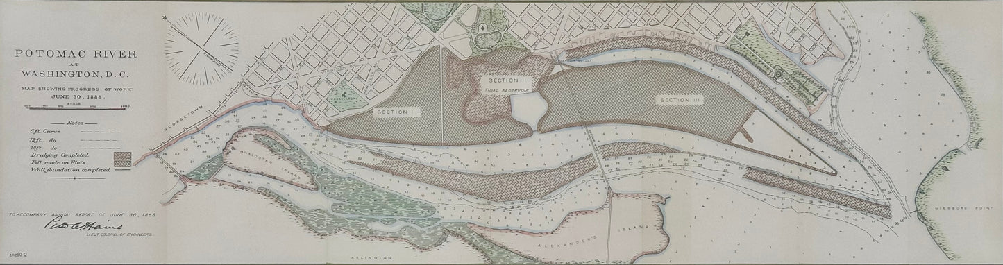 Potomac River, Original Coastal Chart, 1885