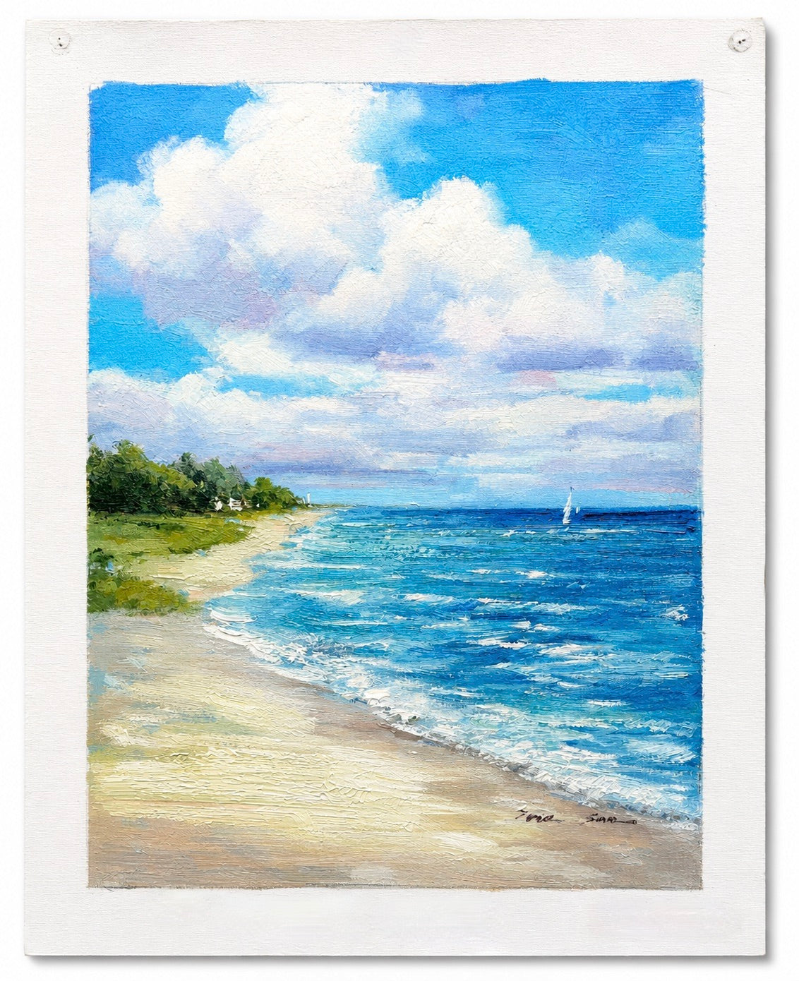Original Coastal Seascape by Eric Son | Beach Shore Oil Painting 12 x 16"