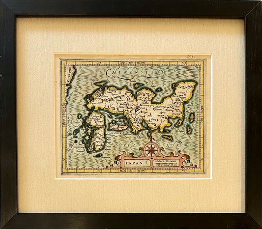 Map of Japan by Hondius, 1607 (framed)