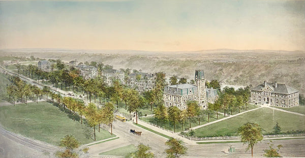 Colby College Engraving, After Richard Rummell, c.1913 — Hand-Colored Re-Strike on Wove Paper, Large