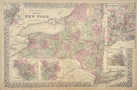 New York & counties by Samuel A. Mitchell, 1881