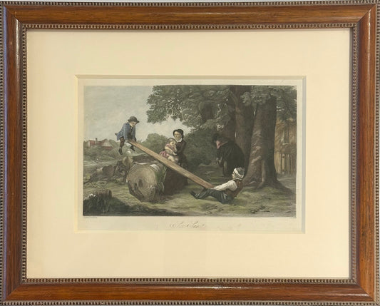 See-saw, Original framed engraving, c. 1850
