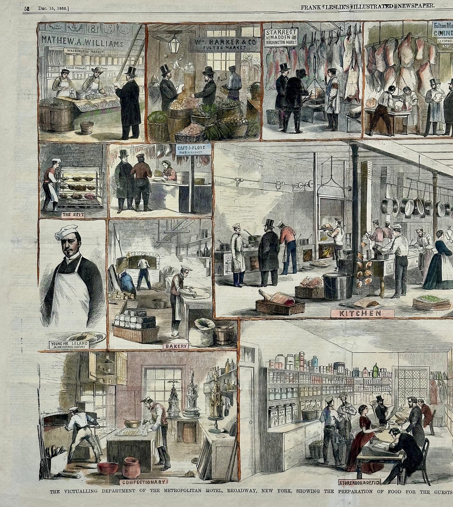 Restaurant Scenes: Metropolitan Hotel & Fulton Market New York, 1860