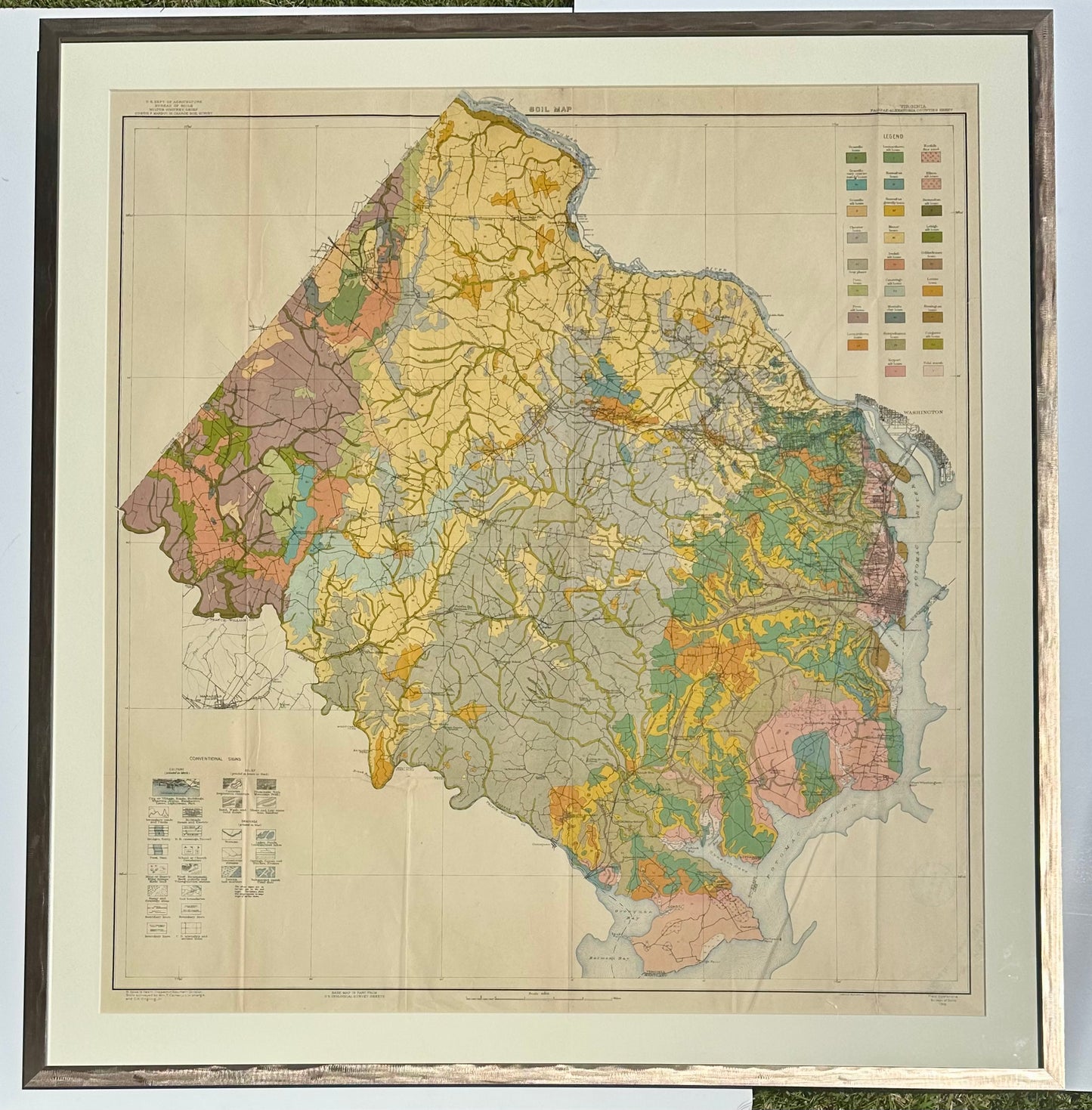 Virginia: Fairfax & Alexandria Counties Map, 1915 (Framed)