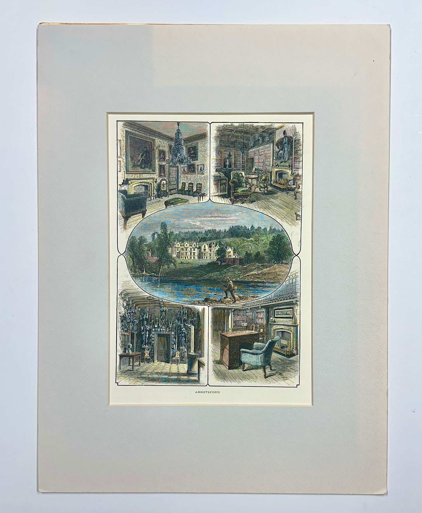 Abbotsford House, home of Sir Walter Scott (Scotland) Original Print, 1870