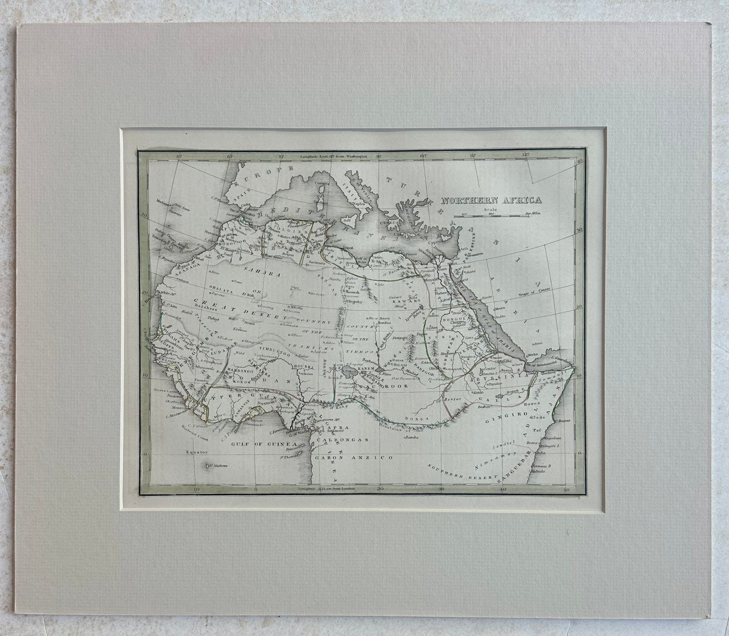 Northern Africa, Original Map by Bradford, 1835