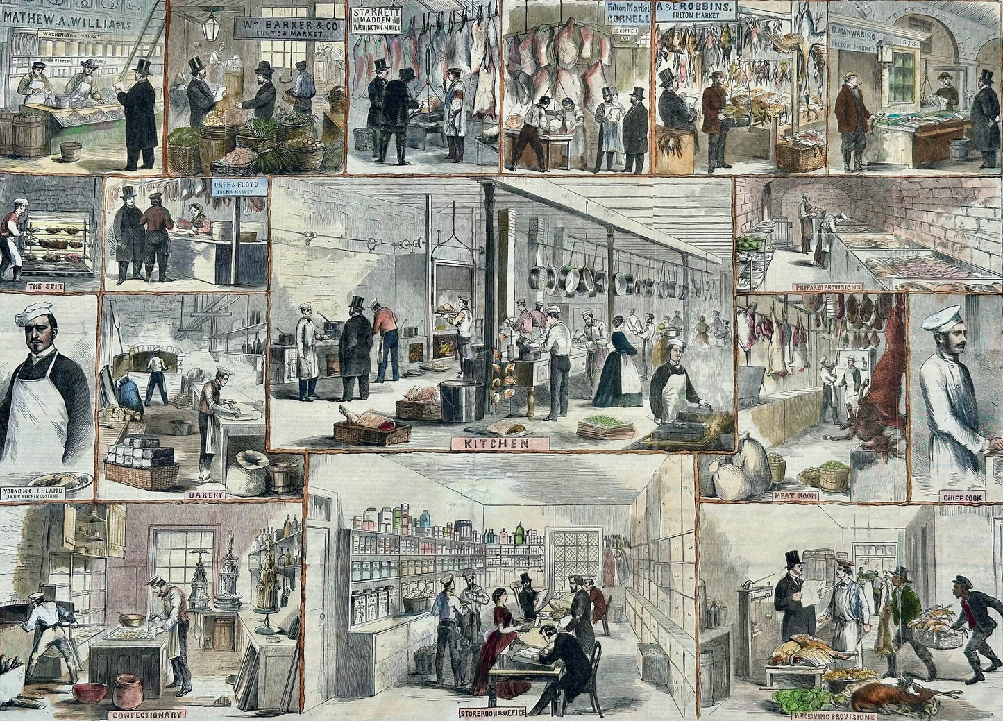 Restaurant Scenes: Metropolitan Hotel & Fulton Market New York, 1860