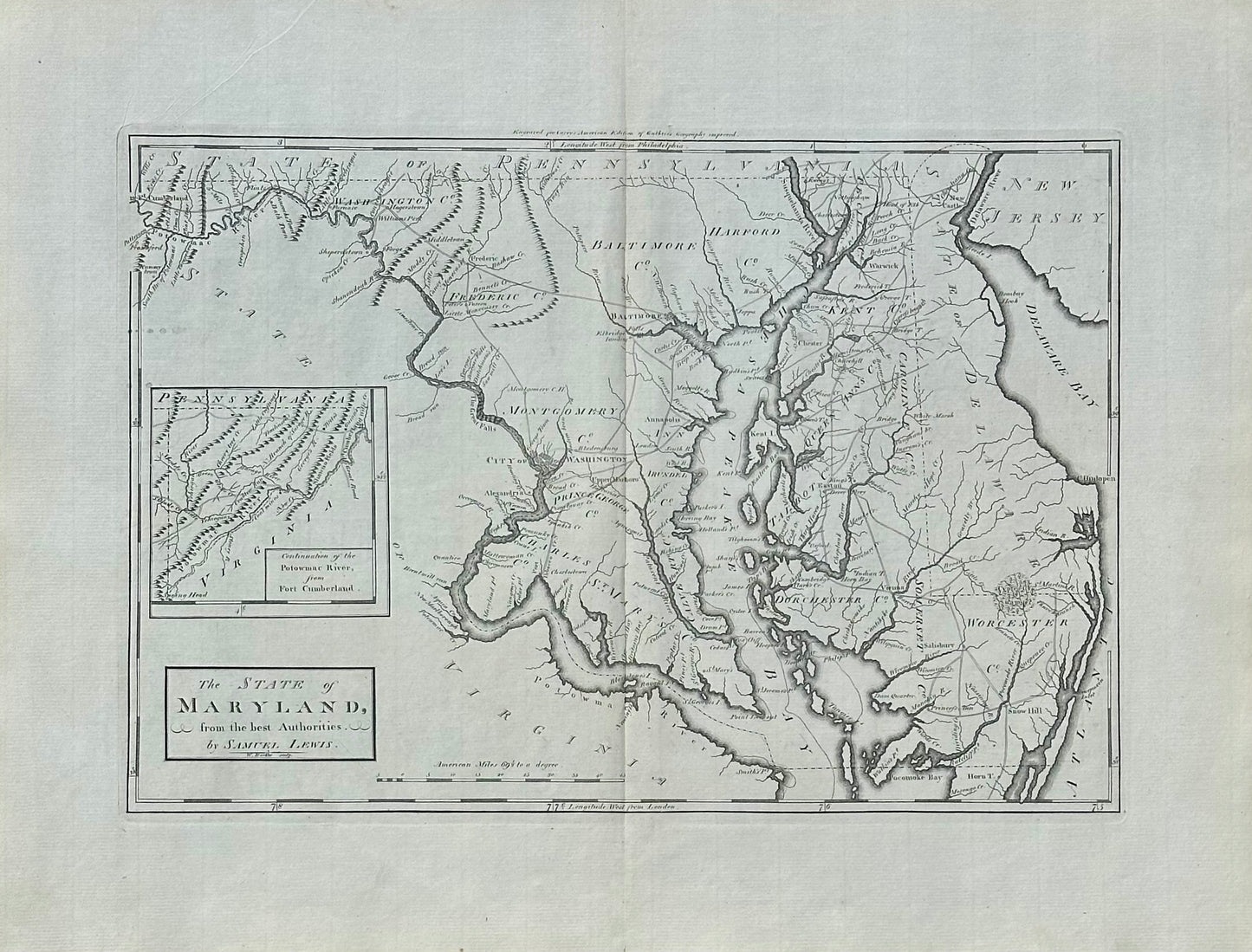 Maryland, 1st edition by Matthew Carey, 1795
