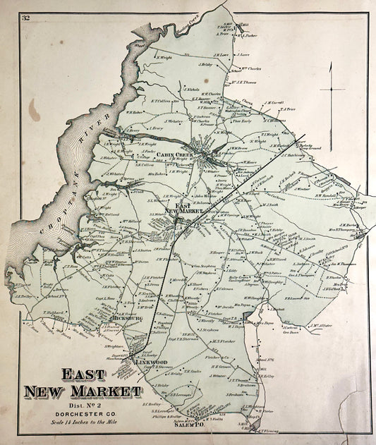 New Market & Cambridge (Dorchester County) Maryland Map, 1877