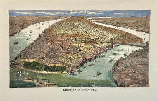 New York City Birds Eye view, circa 1890