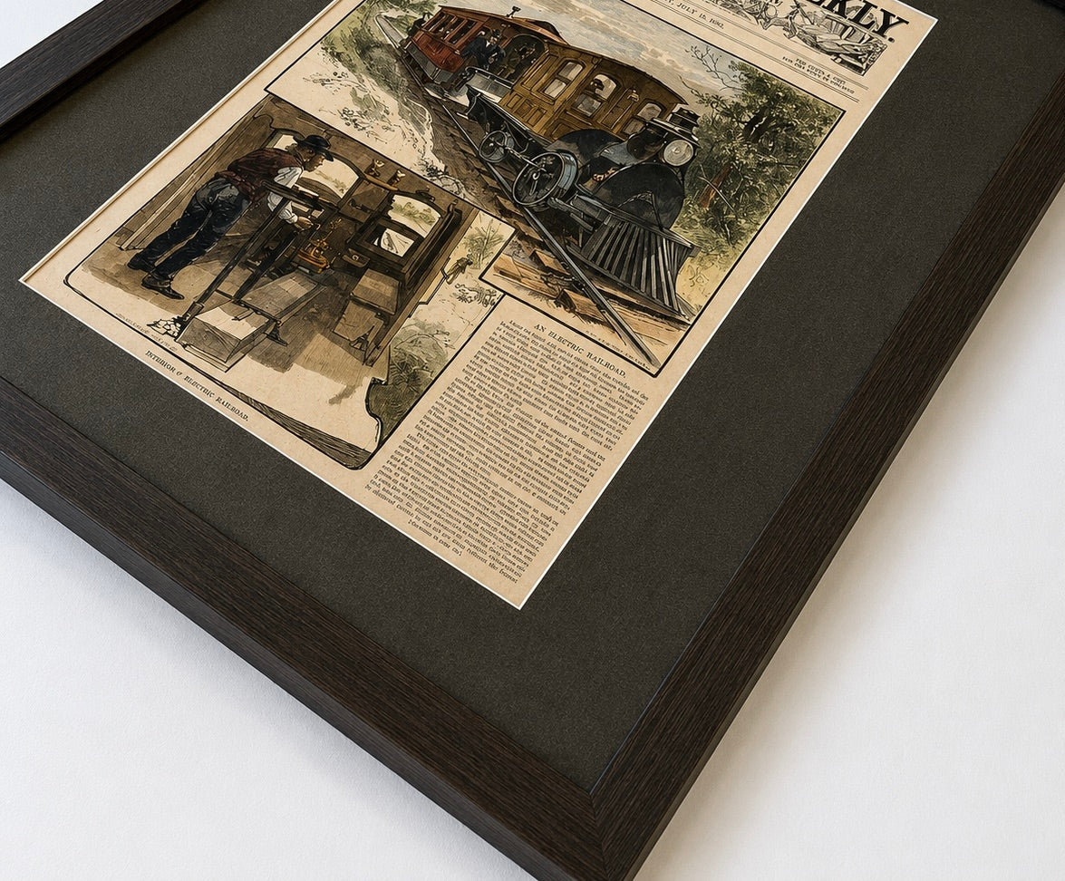 Thomas Edison & the First Electric Railroad – Menlo Park, New Jersey, Harper's Weekly, 1882