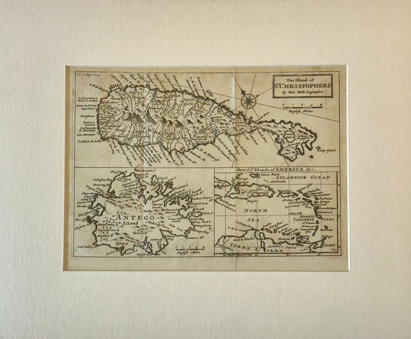 1716 St. Kitts, Antigua & Caribbean — By Herman Moll Atlas Geographicus