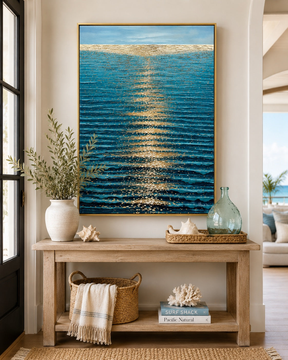 Ocean Shimmer — Seascape Original Oil Painting, Unstretched, by Samuel H. (24" x 36")