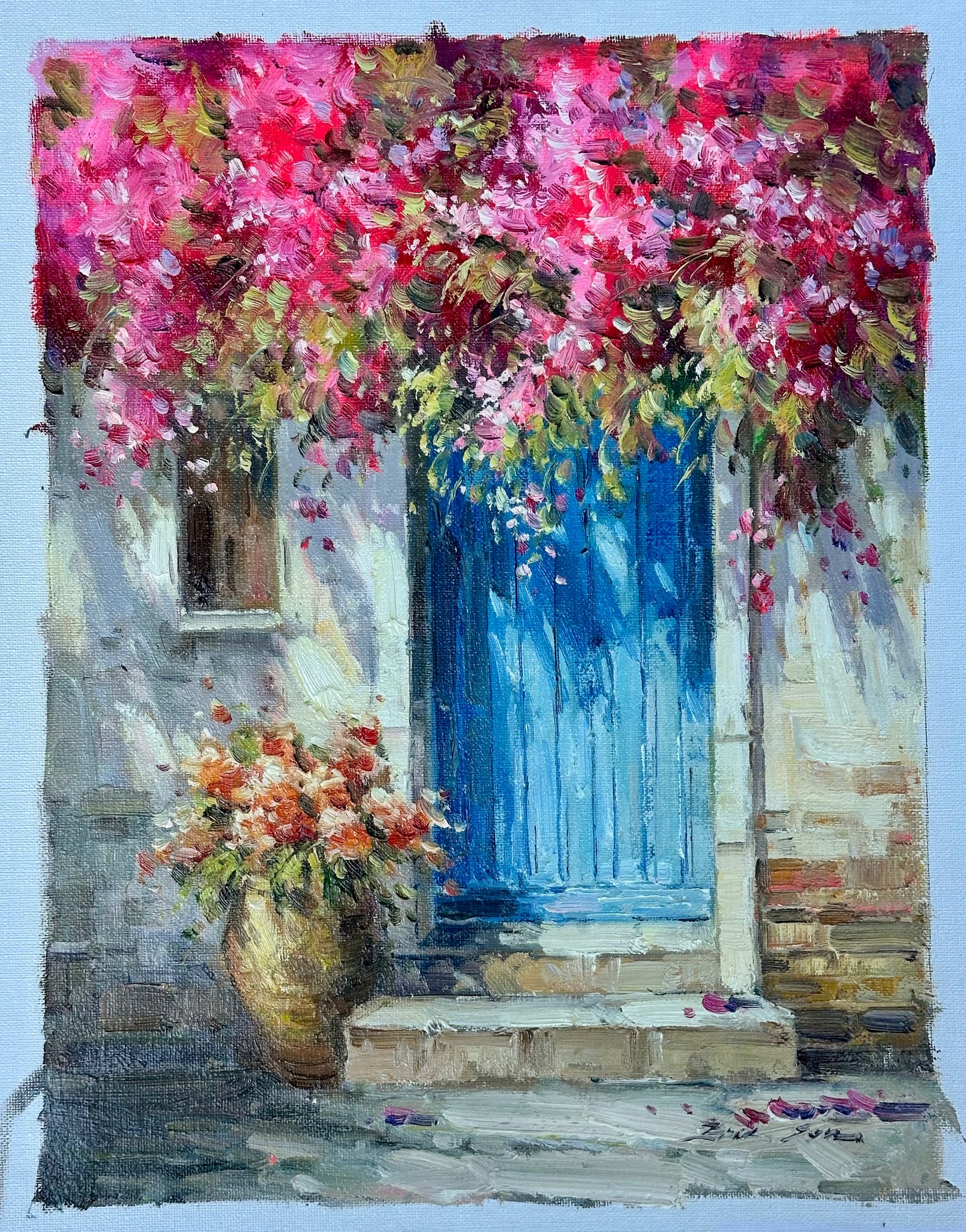 Coastal Doorway Painting by Eric Sam, Unframed