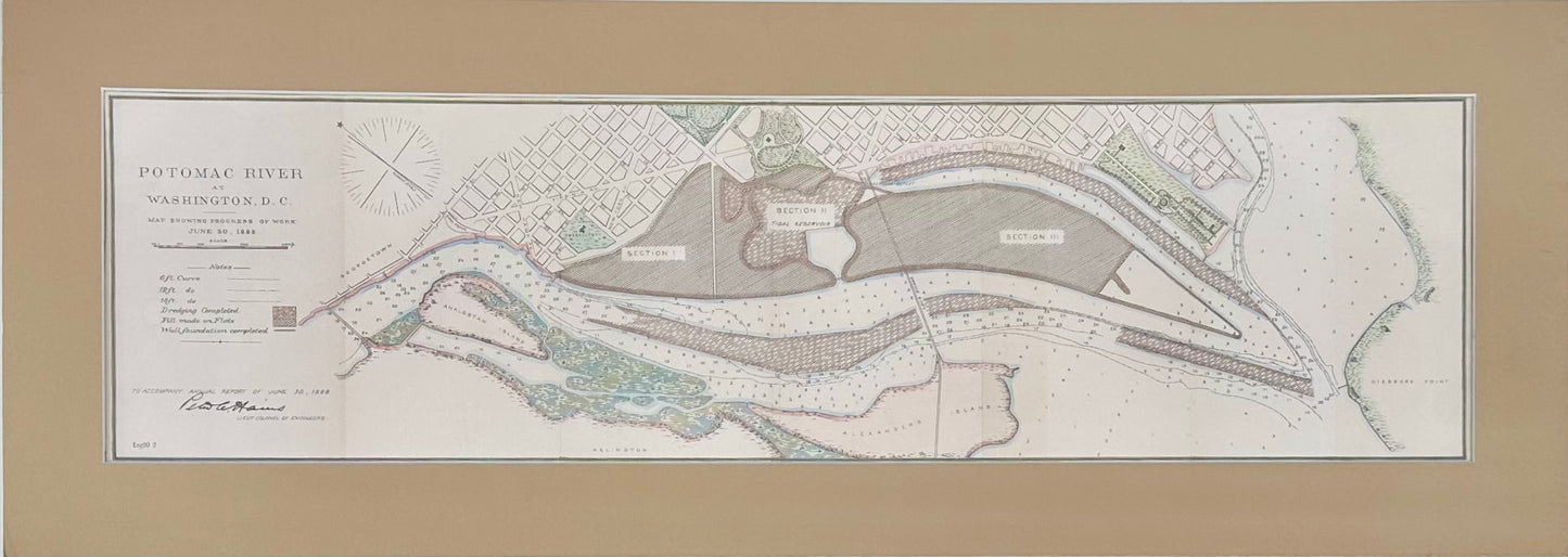 Potomac River, Original Coastal Chart, 1885