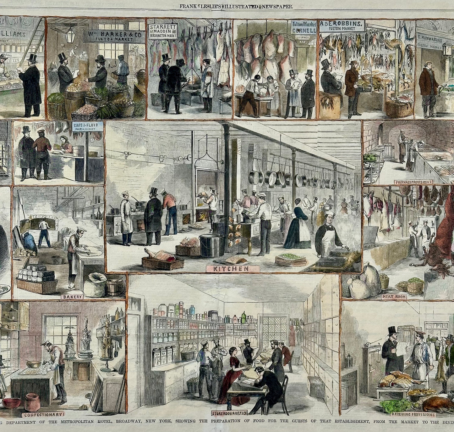 Restaurant Scenes: Metropolitan Hotel & Fulton Market New York, 1860