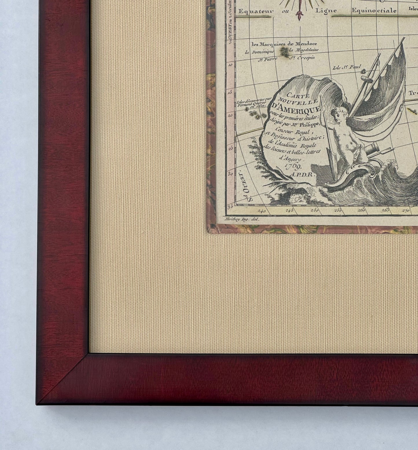 North America Map by Etienne-Andre Philippe De Pretot, 1769 (framed)