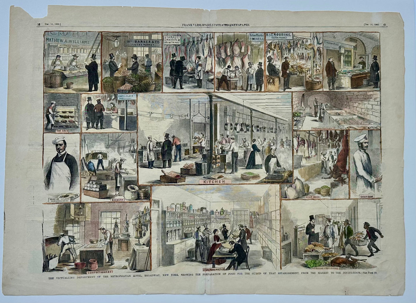 Restaurant Scenes: Metropolitan Hotel & Fulton Market New York, 1860