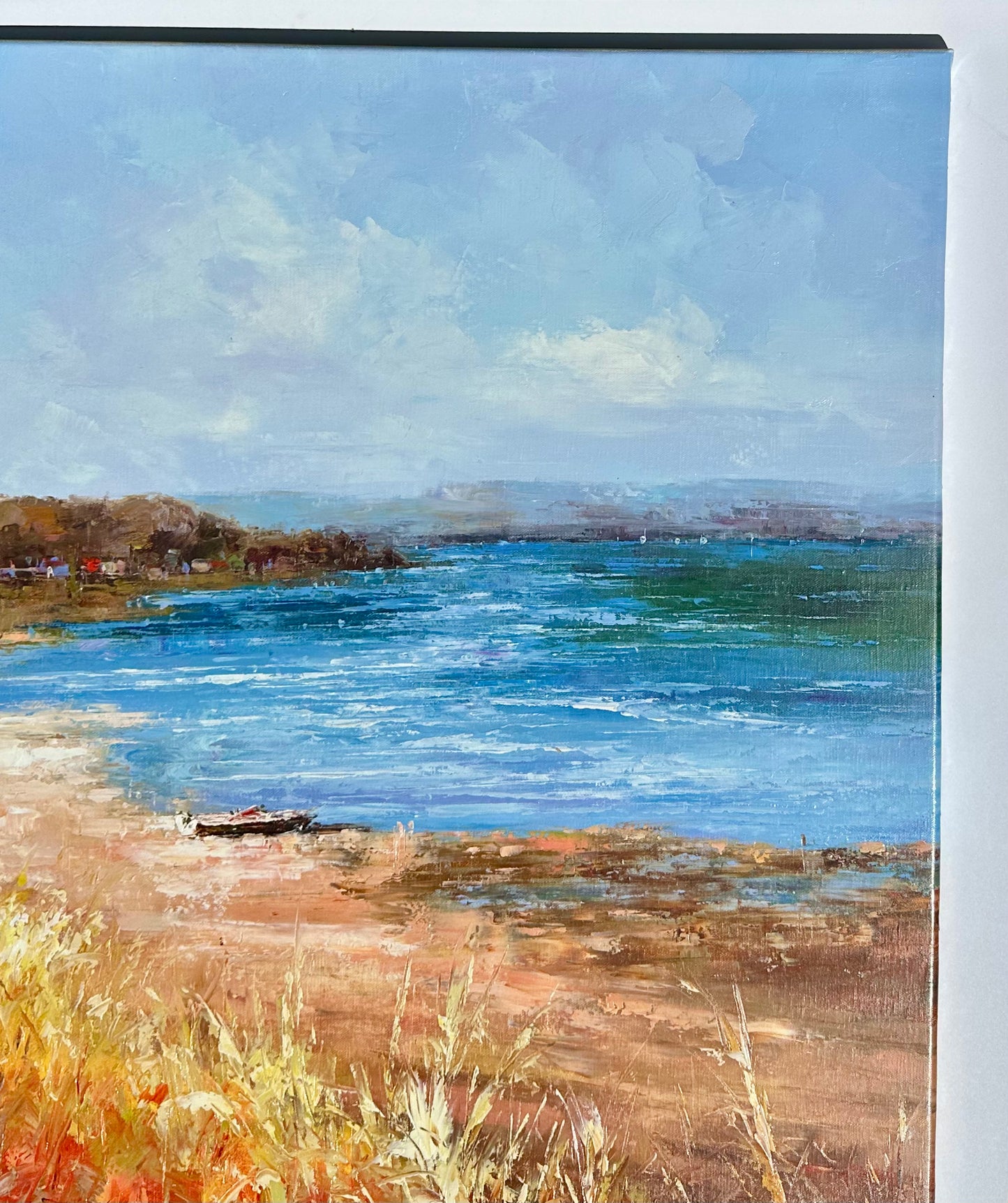 Coastal Shoreline Landscape, Original Oil Painting by Jan Matino
