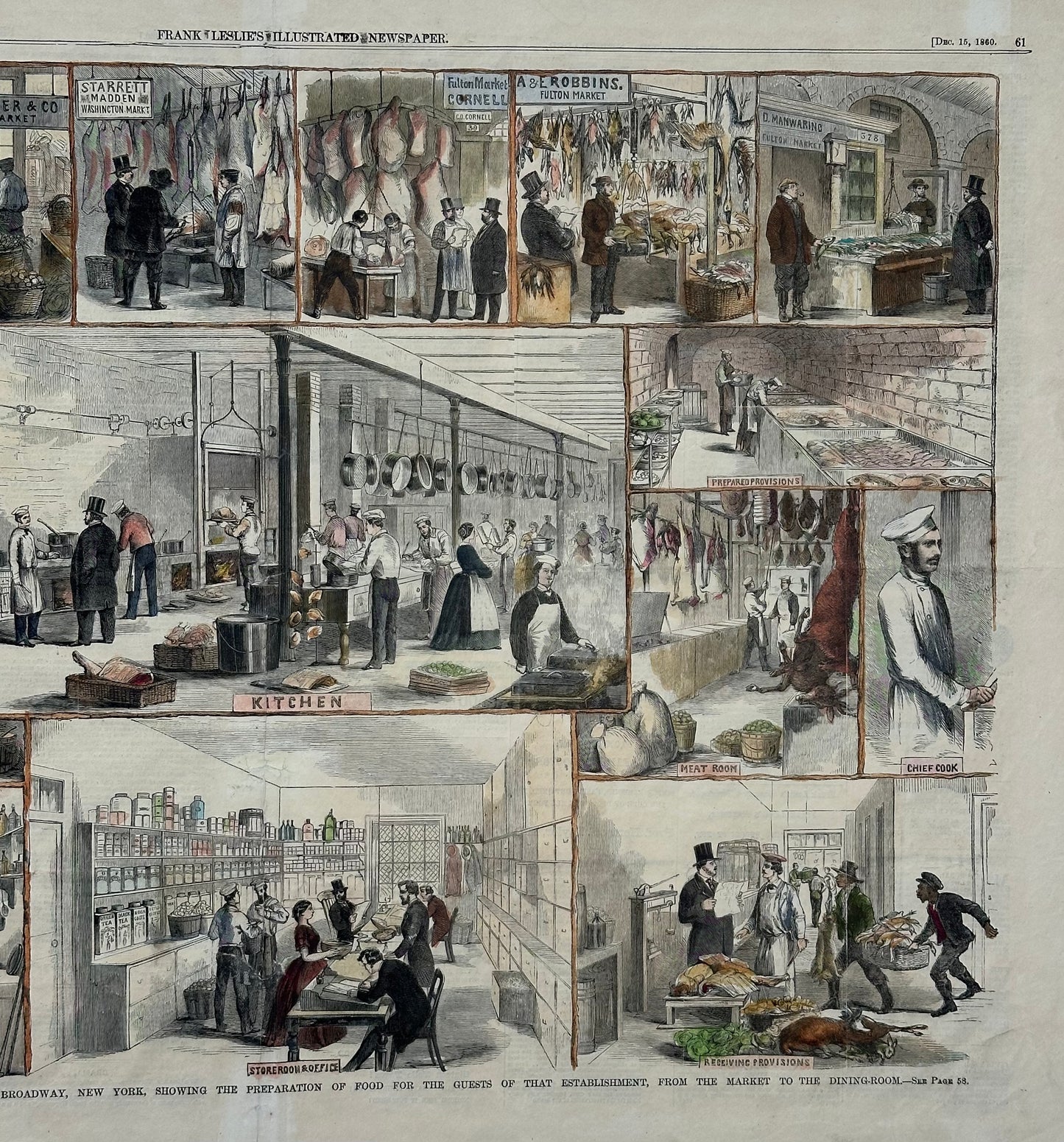 Restaurant Scenes: Metropolitan Hotel & Fulton Market New York, 1860