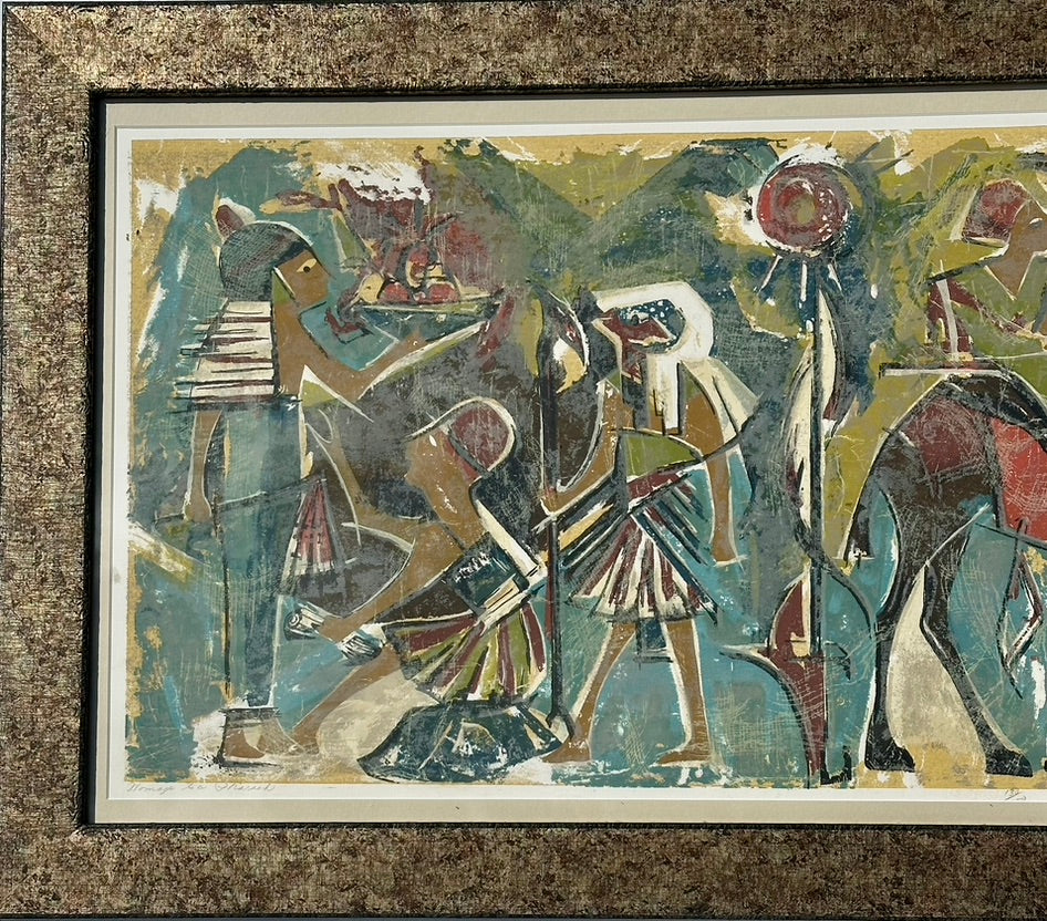 Homage to the Pharoah, lithograph by J. Demerio (framed)