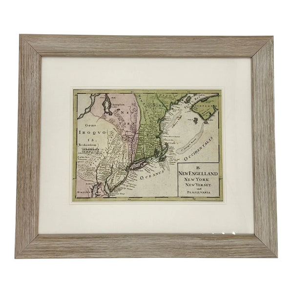 1757 Map of New England, New York & New Jersey, Homman Heirs