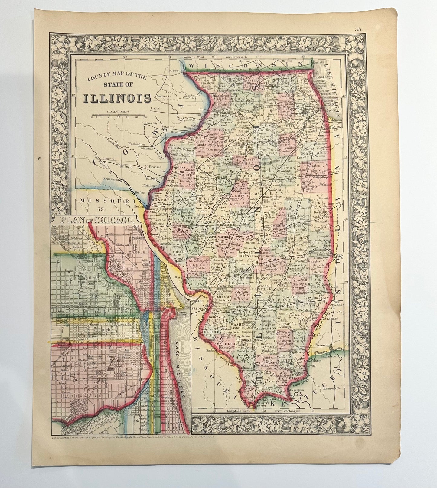 Illinois & Chicago by Samuel Mitchell, 1863