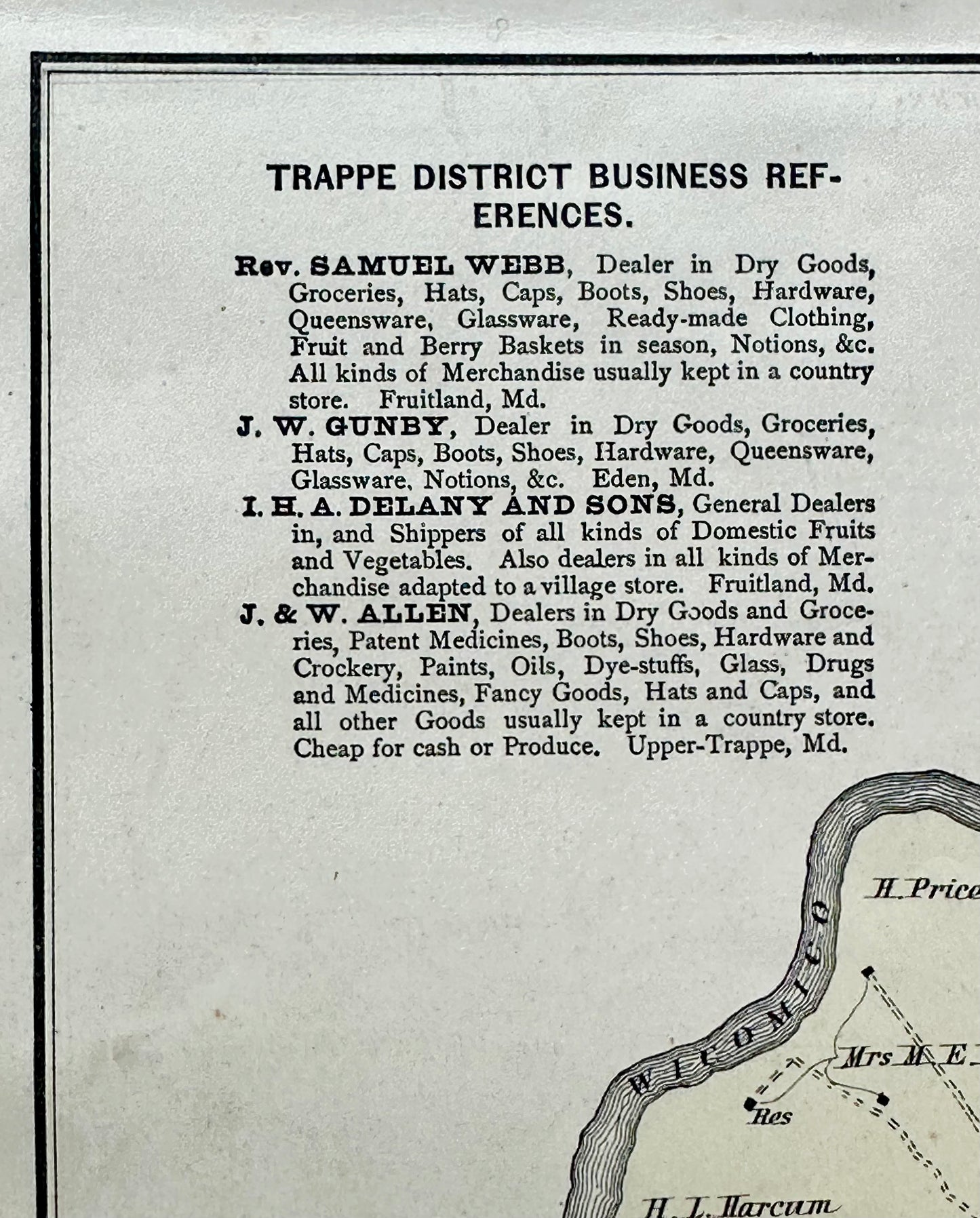 Trappe: Upper Ferry, Shad Point, and Fruitland in Wicomico County, Maryland, 1877