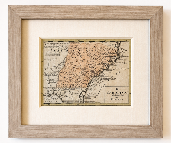 1757 Map of North & South Carolina, Georgia, and Florida, by Homman Heirs