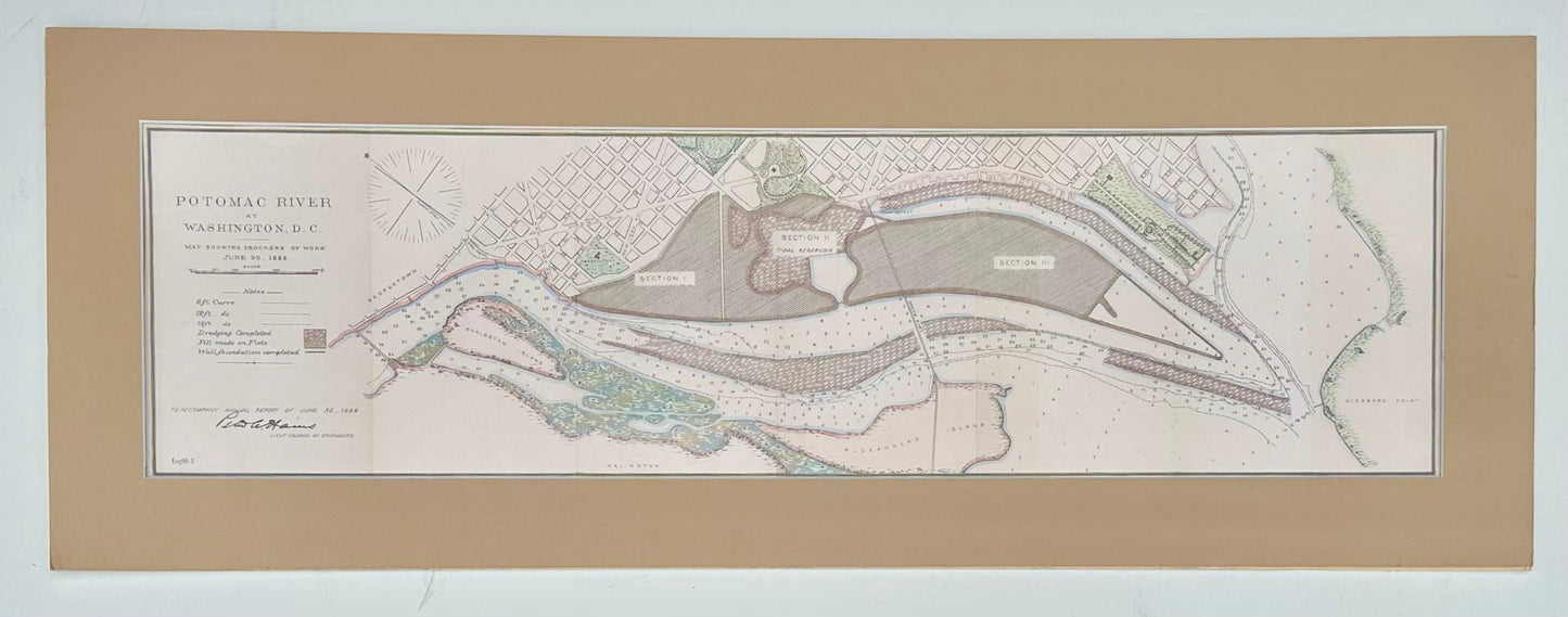 Potomac River, Original Coastal Chart, 1885