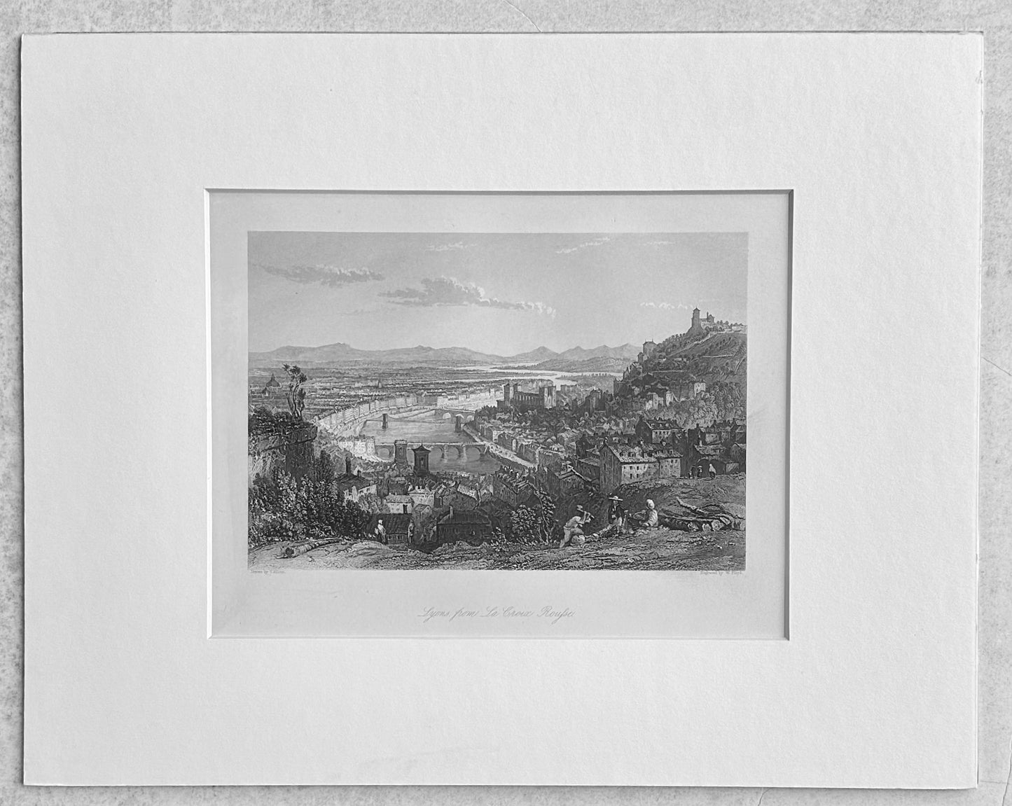Lyons, From La Croix Rousse Original Print by Allom, 1870