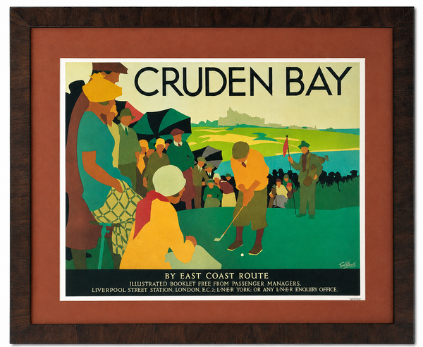 Cruden Bay Golf Travel Poster After Tom Purvis | National Railway Museum Reproduction | Custom Framed