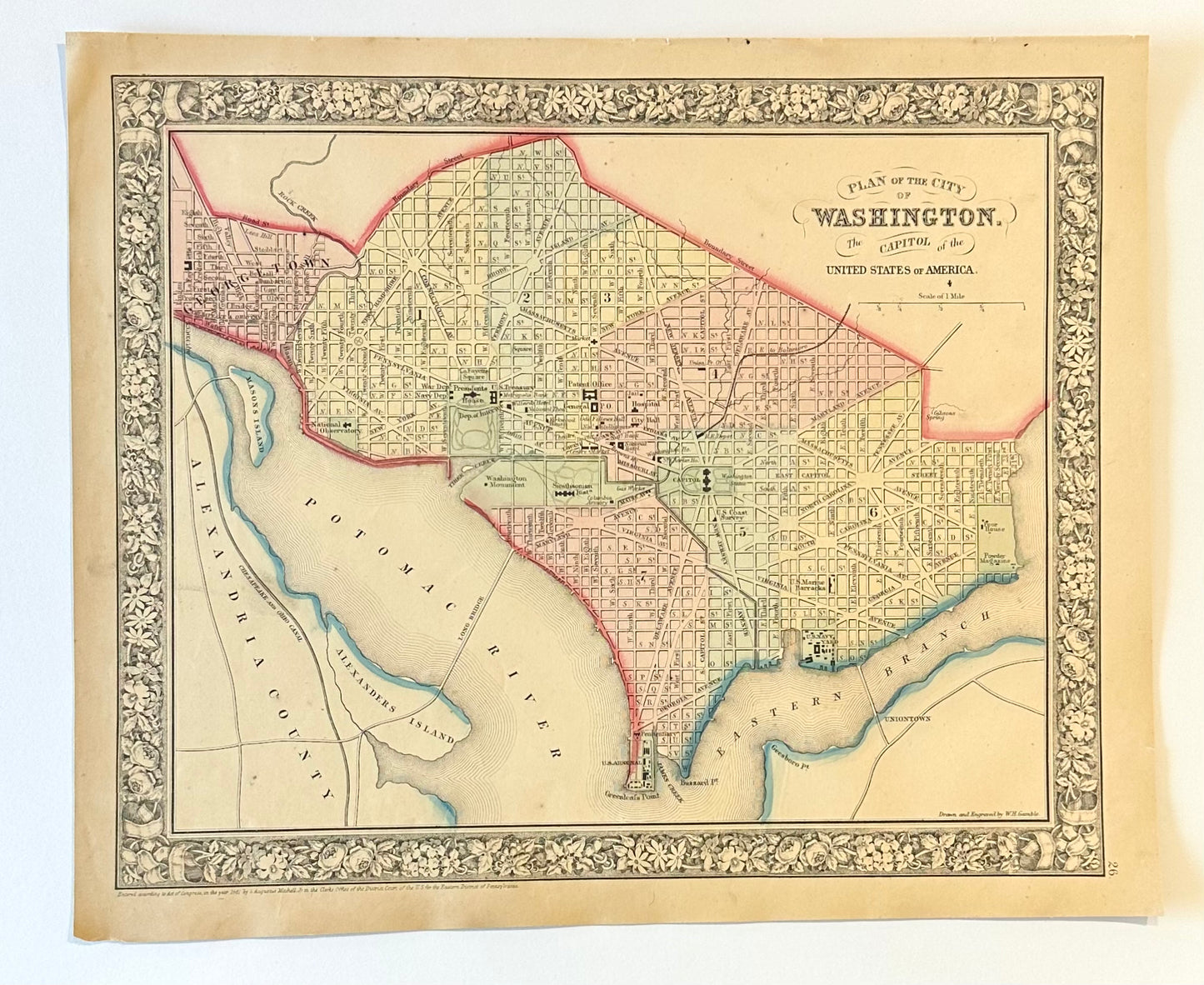 Washington DC by Augustus Mitchell, 1860