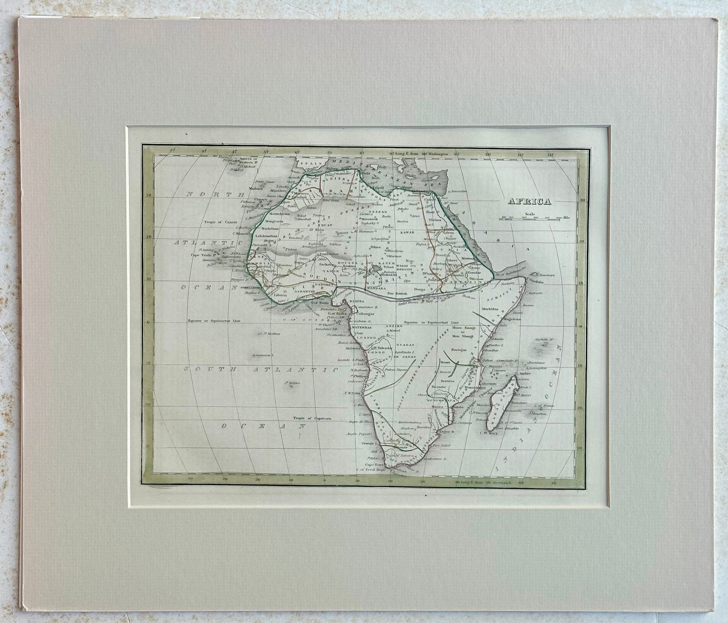 Africa & Madagascar, Original Map by Bradford, 1835